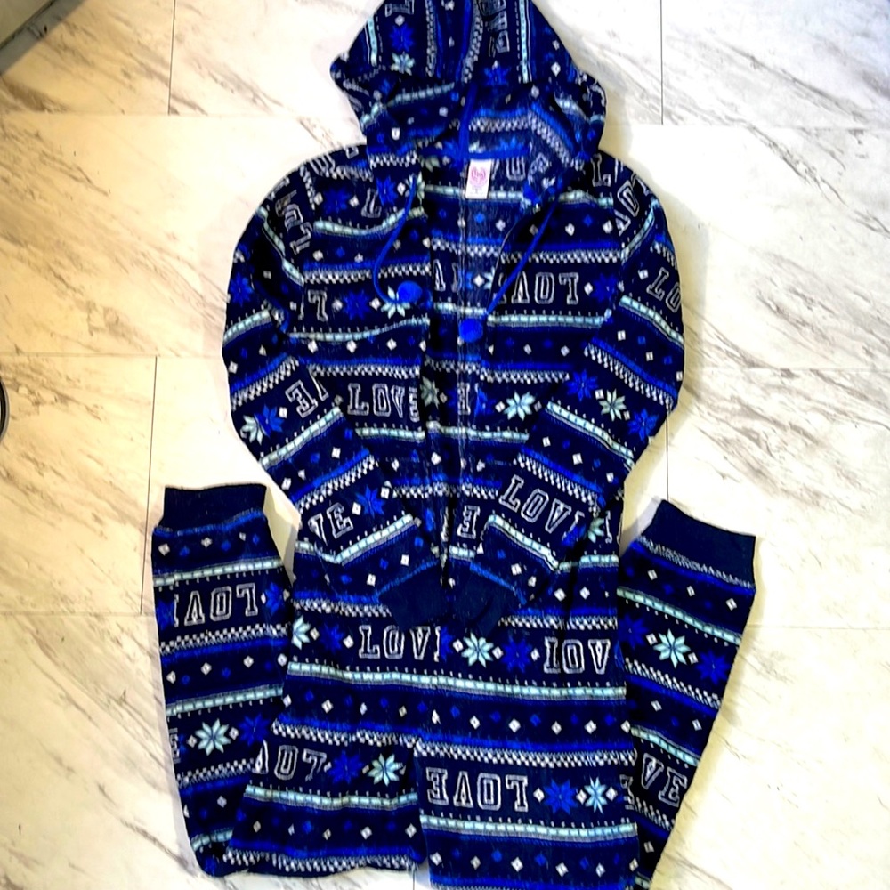 Holiday women S dark blue fleece overall